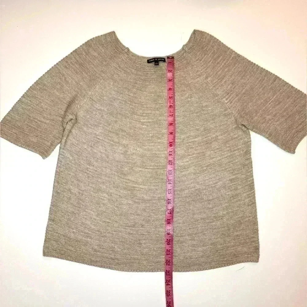 Cable & Gauge Womens Tan Short Sleeve Sweater Size XL